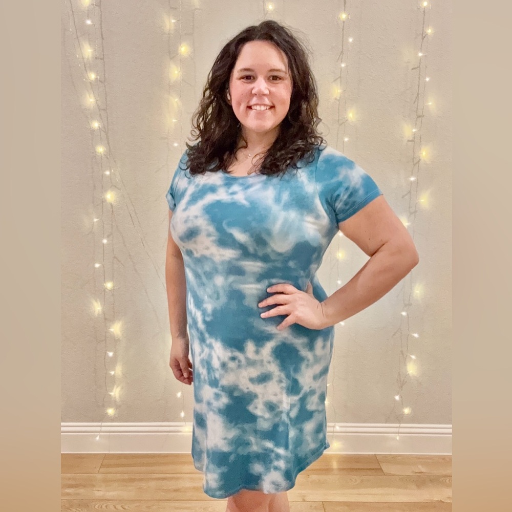 Blue Tie-Dye Dress